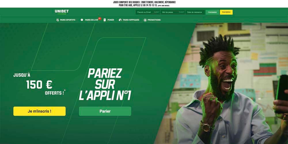 screenshot unibet interface